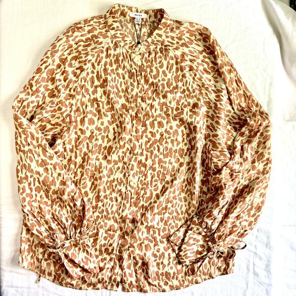 REISS Calla Animal Print Blouse in Neutral NWT 10 M - Picture 3 of 10